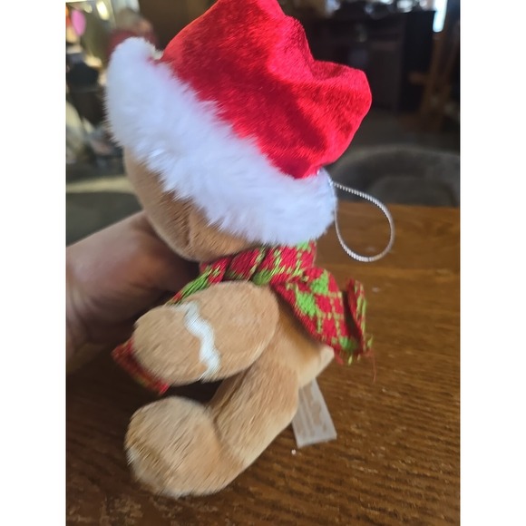 Gingerbread Boy Baby Christmas Holiday Red BrownWhite DanDee Plush 7" Toy Lovey - Picture 2 of 3